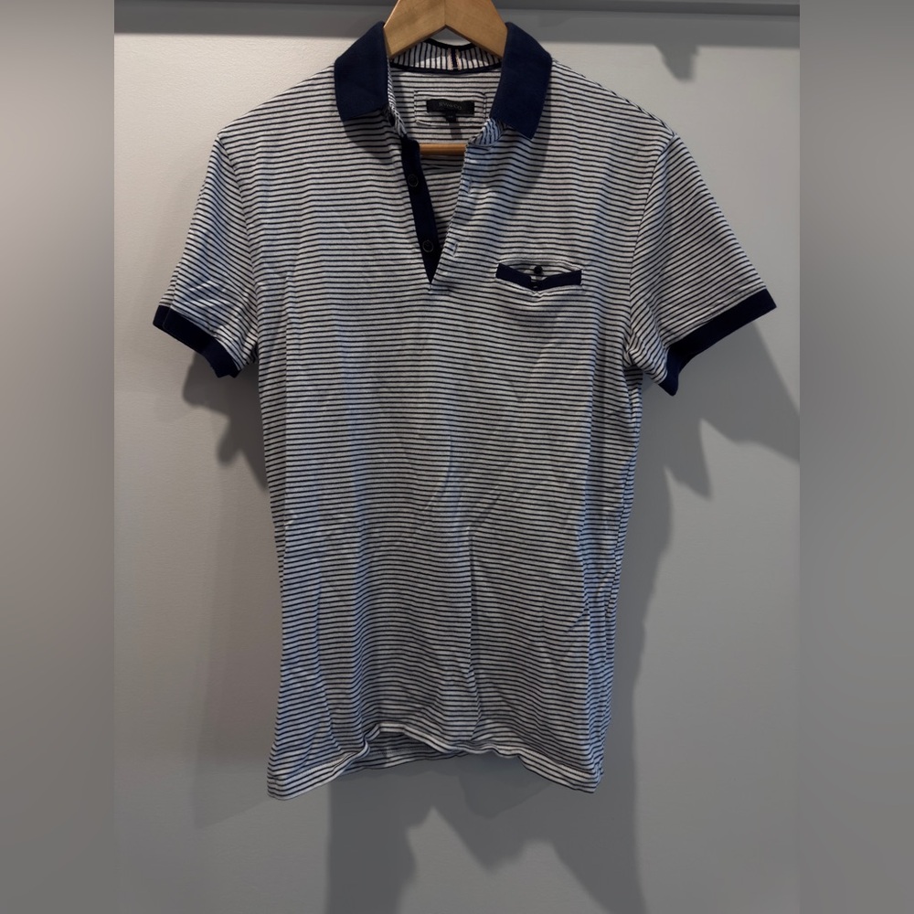RW&Co Navy Striped Men's Polo Shirt